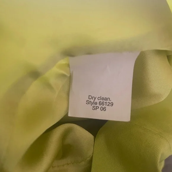 J CREW 100% Silk Lime Neon Green Strapless Cocktail Party Dress w Bow Size: 4P - Picture 9 of 10